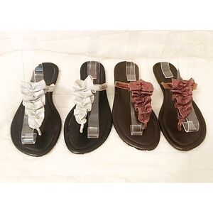 ESNY Bundle of 2 Fashion Sandals Sz 9 Silver/Copper